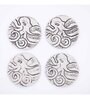 GIBOX Silver Octa Coasters for Dining Set Kitchen Table Home D cor Restaurants Designer (Set of 4)