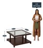 Gibson Glass Top Coffee Table in Walnut Finish