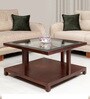 Gibson Glass Top Coffee Table in Walnut Finish