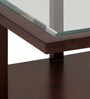 Gibson Glass Top Coffee Table in Walnut Finish