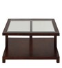 Gibson Glass Top Coffee Table in Walnut Finish