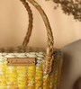 (1Pc) Yellow Straw Round Storage Basket & Gift Hamper