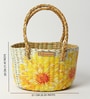 (1Pc) Yellow Straw Round Storage Basket & Gift Hamper