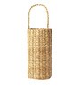 (1Pc) Beige Straw Handwoven & Eco-Friendly Bottle Holder