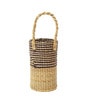 (1Pc) Navy Straw Handwoven & Eco-Friendly Bottle Holder