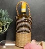 (1Pc) Navy Straw Handwoven & Eco-Friendly Bottle Holder
