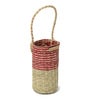 (1Pc) Pink Straw Handwoven & Eco-Friendly Bottle Holder