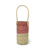 (1Pc) Pink Straw Handwoven & Eco-Friendly Bottle Holder