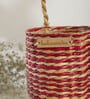 (1Pc) Pink Straw Handwoven & Eco-Friendly Bottle Holder