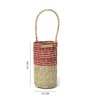 (1Pc) Pink Straw Handwoven & Eco-Friendly Bottle Holder