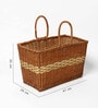 (1Pc) Brown Wicker Handmade Storage Basket & Wardrobe Organiser