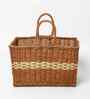 (1Pc) Brown Wicker Handmade Storage Basket & Wardrobe Organiser