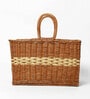 (1Pc) Brown Wicker Handmade Storage Basket & Wardrobe Organiser