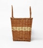 (1Pc) Brown Wicker Handmade Storage Basket & Wardrobe Organiser