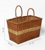 (1Pc) Brown Wicker Handmade Storage Basket & Wardrobe Organiser