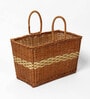 (1Pc) Brown Wicker Handmade Storage Basket & Wardrobe Organiser