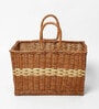 (1Pc) Brown Wicker Handmade Storage Basket & Wardrobe Organiser