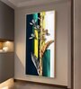 Gilded Floral Glass Finish Vertical Wall Art