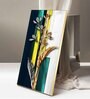 Gilded Floral Glass Finish Vertical Wall Art