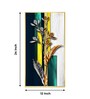 Gilded Floral Glass Finish Vertical Wall Art