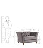 Gilmore Fabric 1 Seater Sofa in Grey colour
