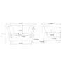Gilmore Fabric 1 Seater Sofa in Grey colour