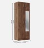 Gingham 2 Door Wardrobe In Columbian Walnut Finish with Mirror
