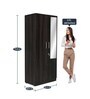 Gingham 2 Door Wardrobe in Dark Brown Finish