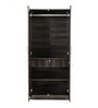 Gingham 2 Door Wardrobe in Dark Brown Finish