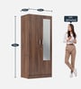 Gingham 2 Door Wardrobe In Walnut Colour Gingham 2 Door Wardrobe In Walnut Colour