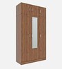 Gingham 3 Door Wardrobe In Columbian Walnut Finish with Mirror