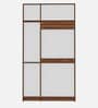 Gingham 3 Door Wardrobe In Columbian Walnut Finish with Mirror