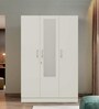 Gingham 3 Door Wardrobe In Frosty White Finish with Mirror