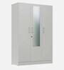 Gingham 3 Door Wardrobe In Frosty White Finish with Mirror