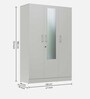 Gingham 3 Door Wardrobe In Frosty White Finish with Mirror