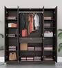 Gingham 4 Door Wardrobe In Wenge Finish Colour with Mirror