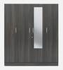 Gingham 4 Door Wardrobe In Wenge Finish Colour with Mirror