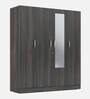 Gingham 4 Door Wardrobe In Wenge Finish Colour with Mirror