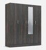 Gingham 4 Door Wardrobe In Wenge Finish Colour with Mirror