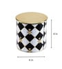 Gingham  750ml Bee Black & white Tin Storage Jar