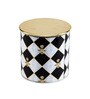 Gingham  750ml Bee Black & white Tin Storage Jar