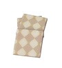 Gingham Cappuccino Cappuciono & White MDF Wood (Set of 4) Coaster Set