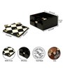 Gingham Bee Black & white MDF Wood (Set of 4) Coaster Set