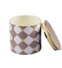 Gingham 750ml Cappuccino & White Tin Storage Continer