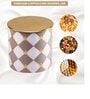 Gingham 750ml Cappuccino & White Tin Storage Continer