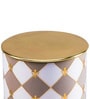 Gingham 750ml Cappuccino & White Tin Storage Continer