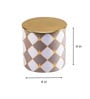 Gingham 750ml Cappuccino & White Tin Storage Continer