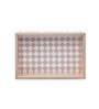 Gingham Cappuccino Beige Wood Serving Tray