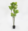 Ginkgo & Ficus Yellow Plastic Artificial Plant