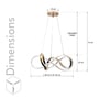Gioconda Rose Gold 3 Colour Led Chandelier Ceiling Light